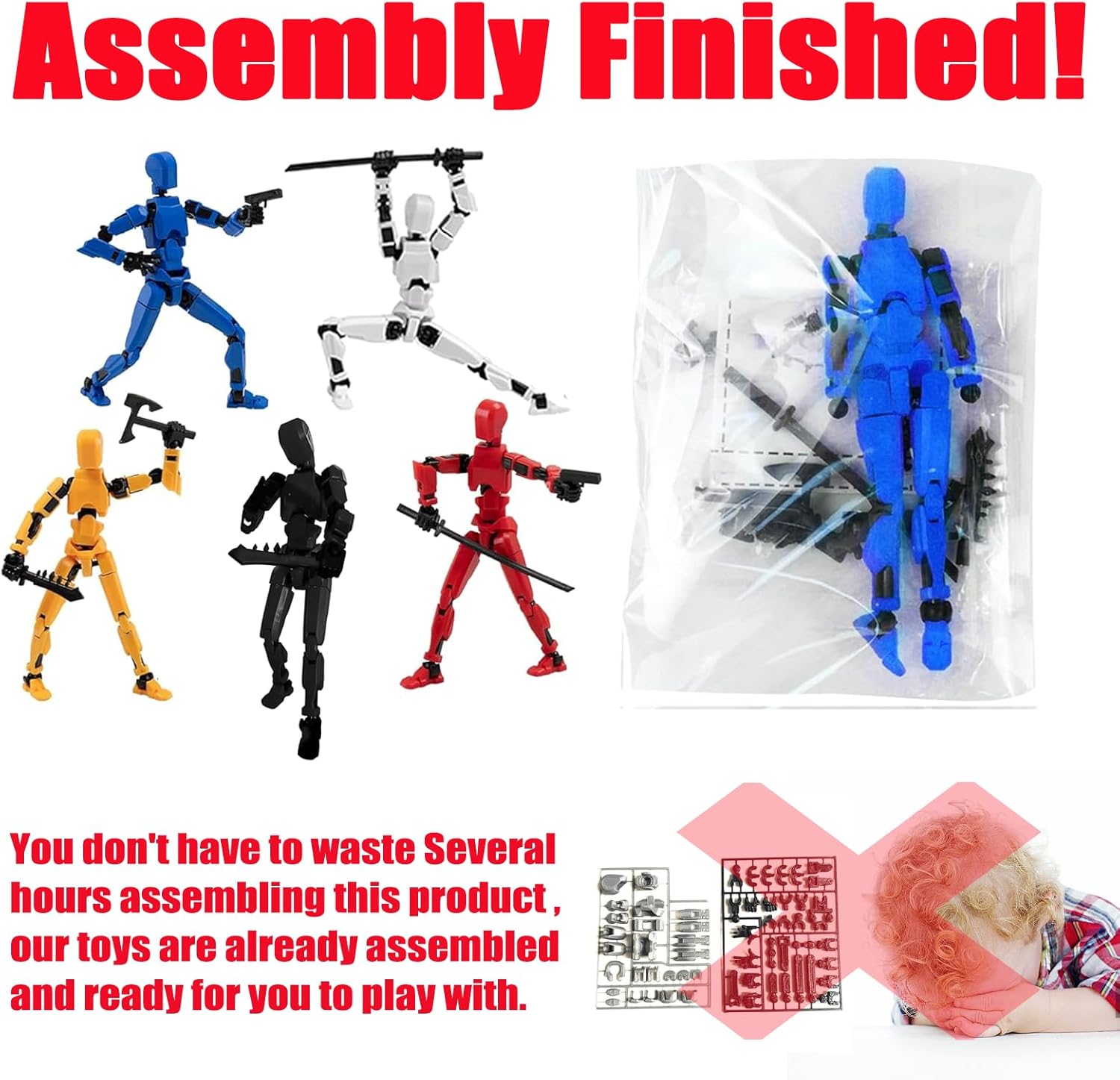 DANONI Titan13 Action Figure,Lucky Robot 13 Action Figures, Creative 3D Printed Figure, Dummy Robot 13 Action Figure, Multi Jointed Action Figures Desktop Decorations for Kids Adult(9pcs) - Image 3