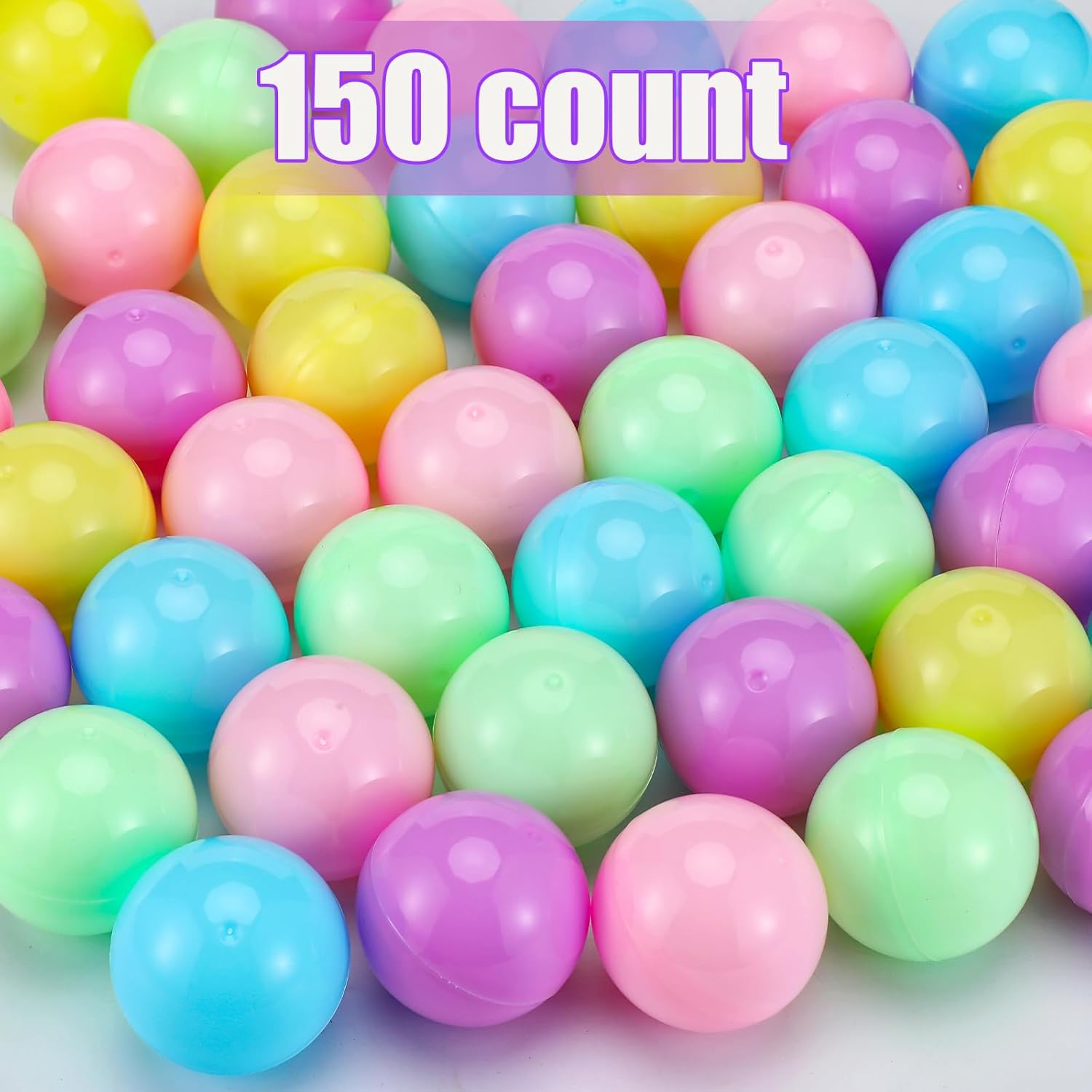 Sosation 150 Pcs 2 Inch Gumball Vending Machine Capsules Empty Round Plastic Containers Toy for Prizes Party Favors(Pastel Color) - Image 3