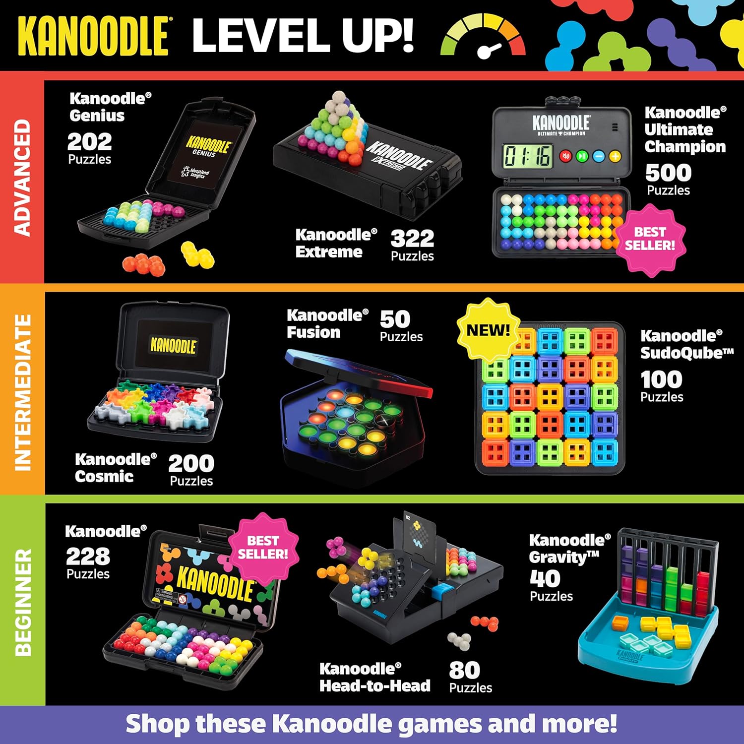 Educational Insights Kanoodle Genius - 3D Brain Teaser Puzzles for Kids, Spatial Puzzle Games for Adults, Teens and Kids, Problem Solving Toys and Logic Puzzles, Single Player Games - Image 6