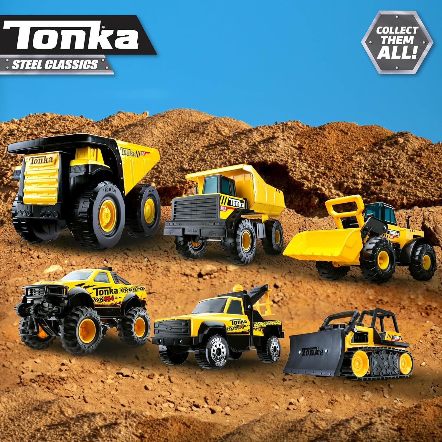 Tonka Steel Classics Mighty Dump Truck - Made with Steel & Sturdy Plastic, Yellow Toy Construction Truck, Boys and Girls, Kids, Toddlers, Ages 3+ - Image 9