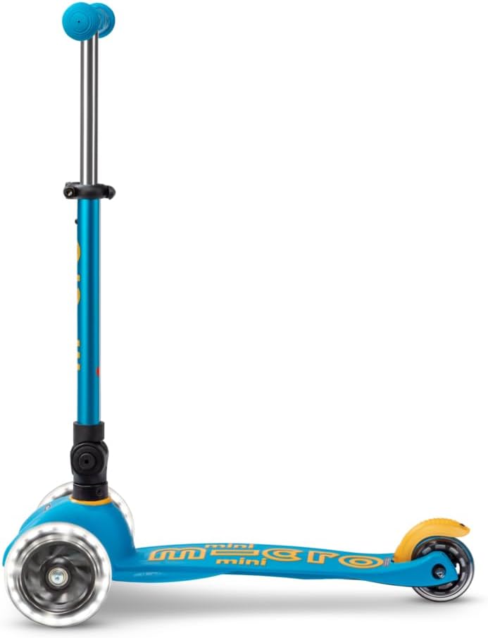 Micro Kickboard | Mini Foldable LED Kids Scooter for Ages 2-5 | Children up to 110 lbs | 3 Wheel Lean-to-Steer Design | Adjustable T Bar | Smooth Ride, Motion-Activated PU LED Wheels | Swiss Design - Image 4