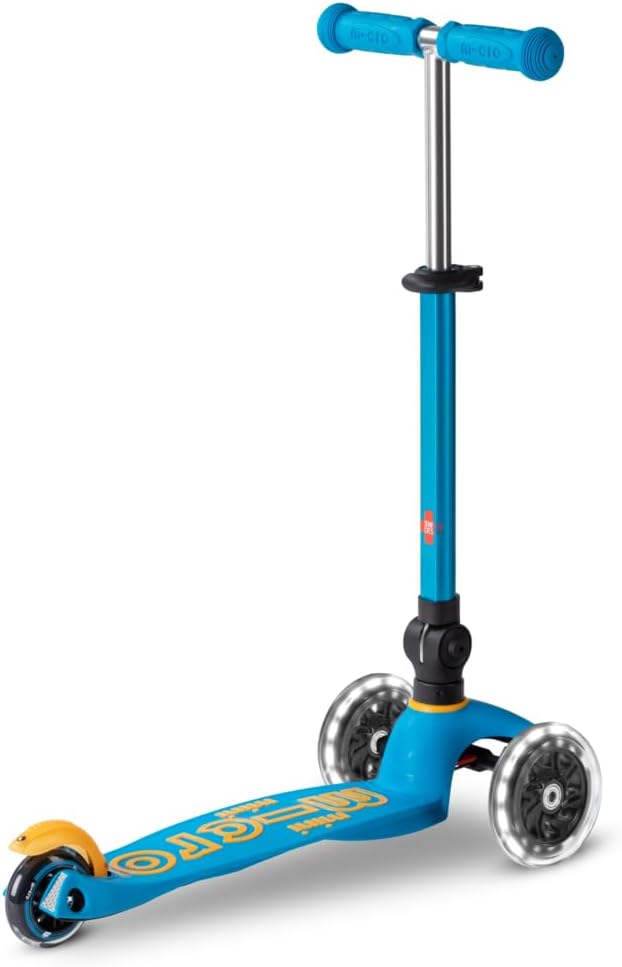 Micro Kickboard | Mini Foldable LED Kids Scooter for Ages 2-5 | Children up to 110 lbs | 3 Wheel Lean-to-Steer Design | Adjustable T Bar | Smooth Ride, Motion-Activated PU LED Wheels | Swiss Design - Image 2