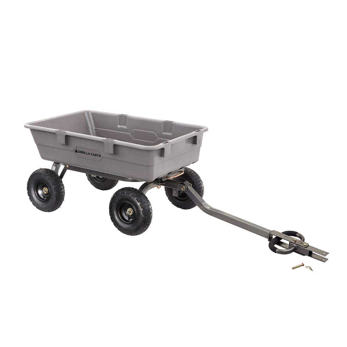 Gorilla Carts Heavy-Duty Poly Dump Cart, 5 Cu Ft Tub, 800 lb Haul Capacity, Gray – Towable Utility Wagon with Quick-Release Dumping & Pneumatic Tires for Yard, Landscaping and Gardening - Image 8