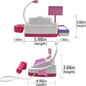 Cash Register Pretend Play Supermarket Shop Toys with Calculator ,Working Scanner,Credit Card ,Play Food ,Money and More(Color May Random)