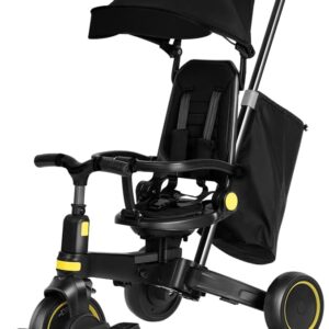 Black Foldable Tricycle – Suitable for Toddlers 10 to 36 Months Push Tricycle Bike for Toddlers