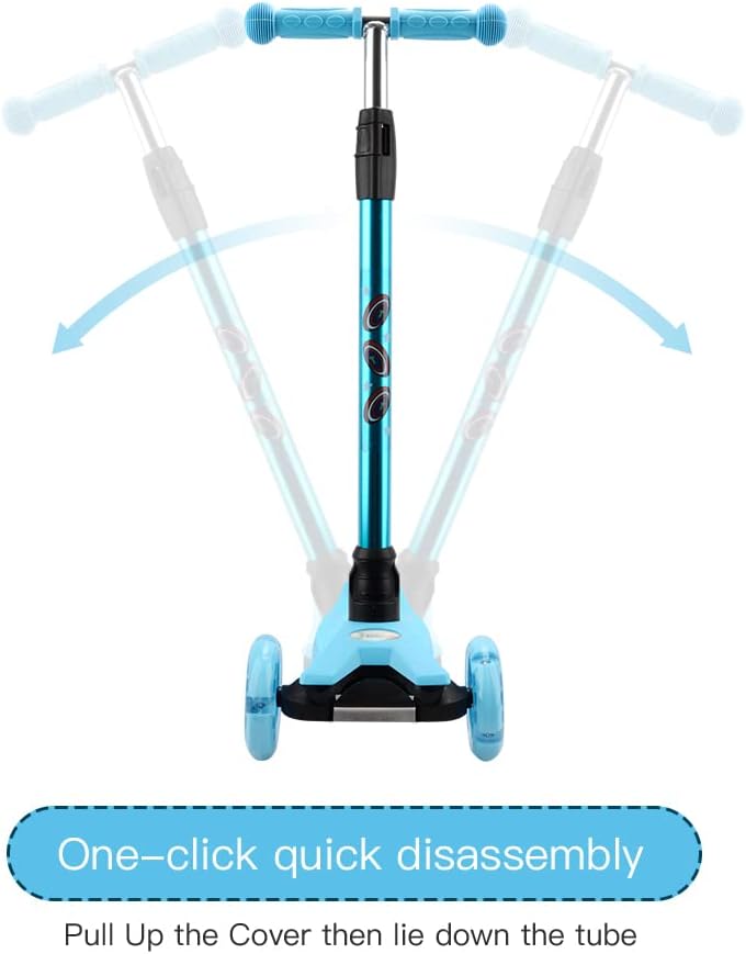 3 Wheel Scooter for Kids Ages 6-12,Kids Scooter with Light Up Wheels, Sturdy Deck Design, and 4 Height Adjustable Suitable for Kid Ages 3-12 - Image 5