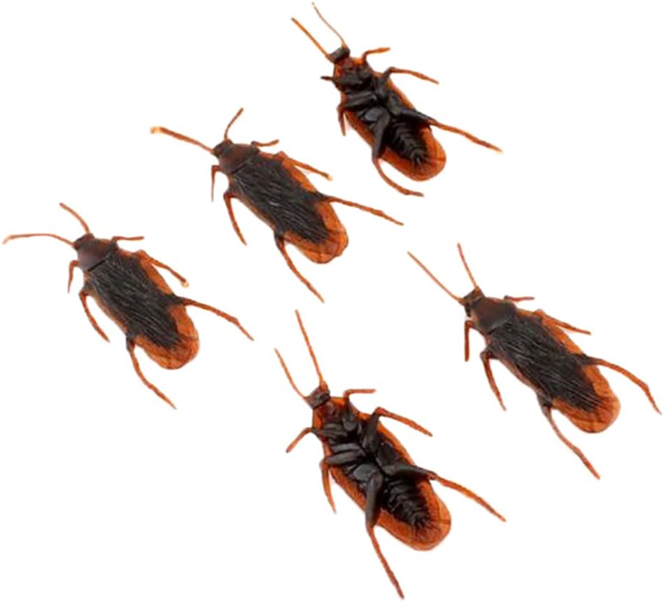 GUDVES Prank Fake Roaches Model Simulation Rubber Cockroach Roach Bug Toy Funny Trick Joke Toys Plastic Bugs (10PCS) - Image 3