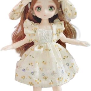 Anime BJD Doll 1/7 SD Dolls 9 Inch 18 Ball Jointed Doll DIY Toys with Clothes Outfit Shoes Non-Adjustable Hair Makeup,Best Gift for Girls Kids Children -Rita
