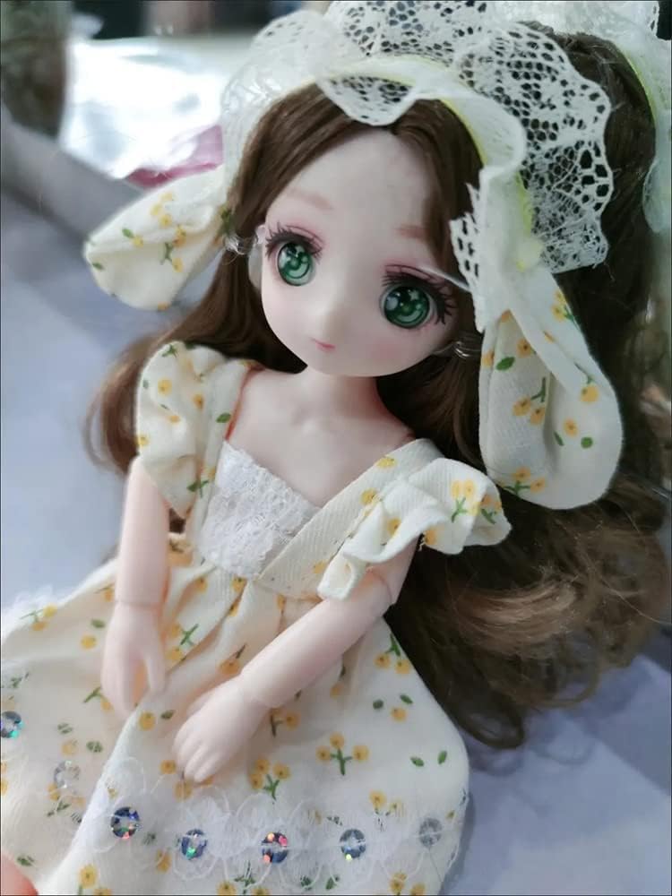 Anime BJD Doll 1/7 SD Dolls 9 Inch 18 Ball Jointed Doll DIY Toys with Clothes Outfit Shoes Non-Adjustable Hair Makeup,Best Gift for Girls Kids Children -Rita - Image 3