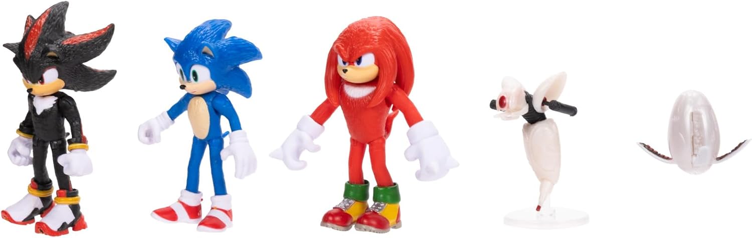 Sonic 3 Movie Action Figures 2.5-Inch Movie Collector Toy Figure Multi-Pack Includes Sonic Knuckles Shadow Buzz Bomber & Drone- Officially Licensed Toys - Image 3