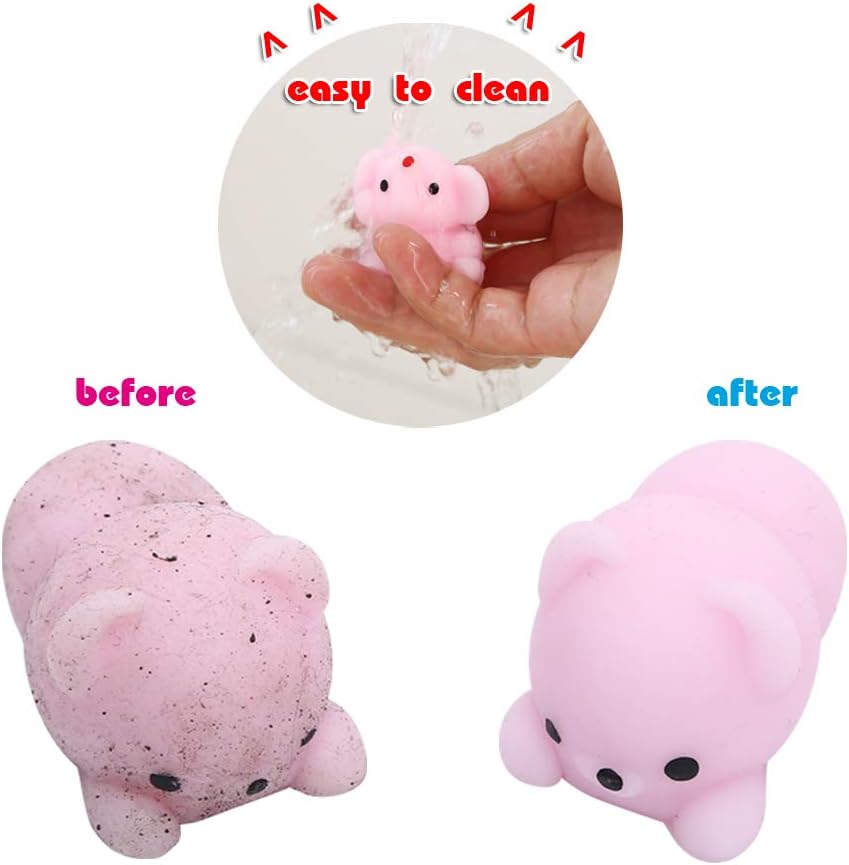 KINGYAO Squishies Squishy Toy 24pcs Party Favors for Kids Mochi Squishy Toy moji Kids Mini Kawaii squishies Mochi Stress Reliever Anxiety Toys Easter Basket Stuffers fillers with Storage Box - Image 6