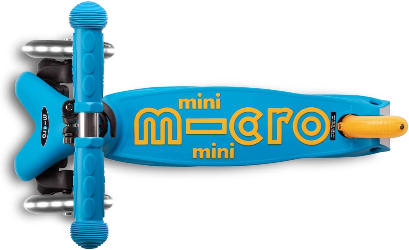 Micro Kickboard | Mini Foldable LED Kids Scooter for Ages 2-5 | Children up to 110 lbs | 3 Wheel Lean-to-Steer Design | Adjustable T Bar | Smooth Ride, Motion-Activated PU LED Wheels | Swiss Design - Image 5
