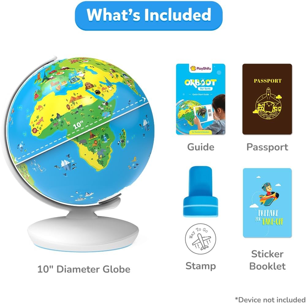 PlayShifu Globe for Kids– Orboot Earth: Interactive Kids Globe with 1000+ Facts on Animals, Places & Monuments | Tech-Powered Learning Toy & STEM Gift for Kids Ages 4–10 - Image 3
