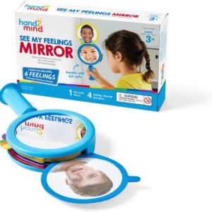 hand2mind See My Feelings Mirror, Play Therapy Toys, Mindfulness for Kids, Emotional Regulation for Kids, Social Emotional Learning Activities, Calm Down Corner Supplies, Calming Corner (Set of 1)