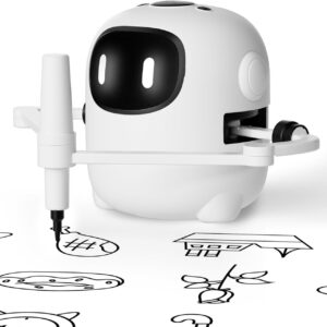 RIVGOT Drawing Robot for Kids with 150 Cards, Voice Interactive Educational Drawing Machine, Montessori Painting Learning Toys for 3 4 5 6 7 8 Year Old Boys Girls Birthday Party