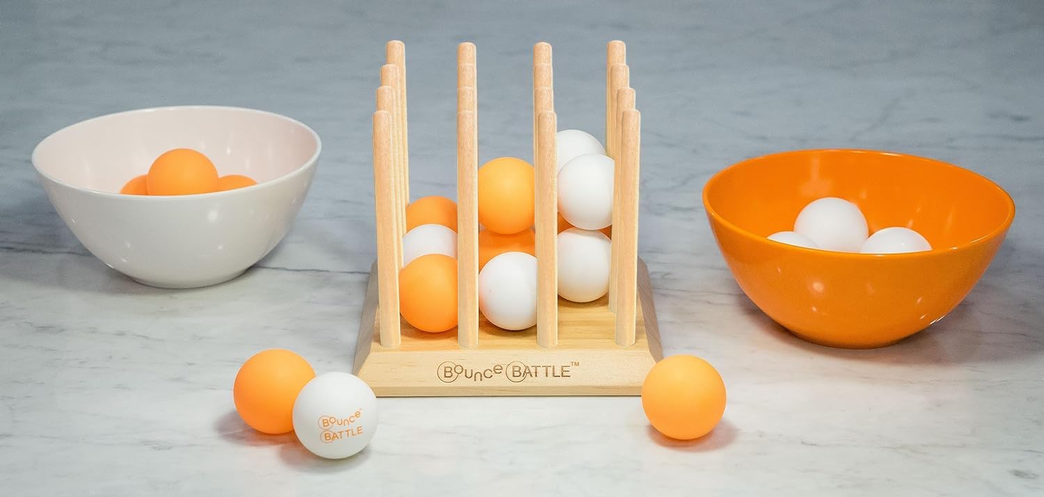 Bounce Battle Wood Edition - Fast-Paced Skill & Strategy Game, Includes 27 Balls & Wooden Cube - Kids 8+ - Image 4