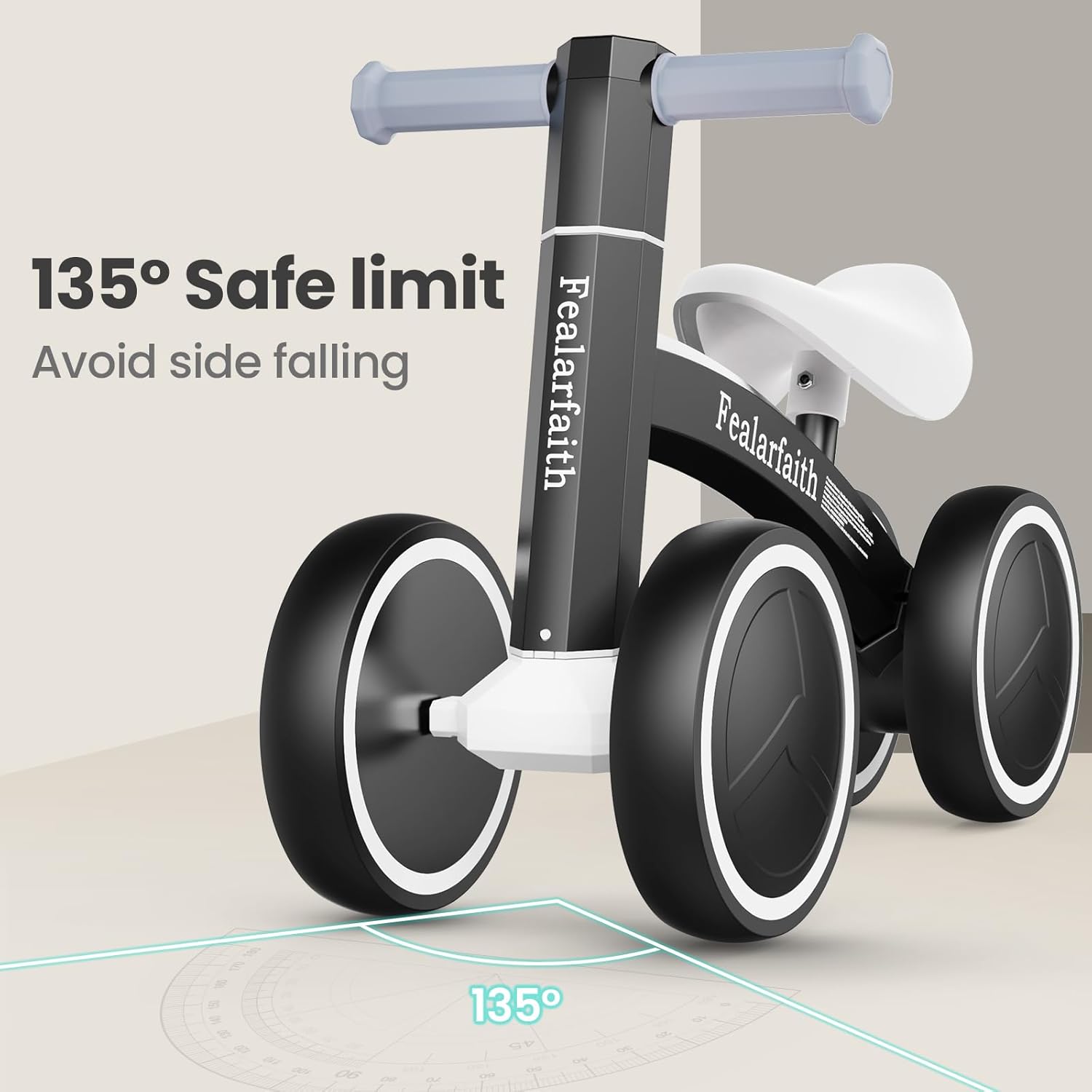 Baby Balance Bike for 1 Year Old Boys Girls, Toddler First Bike with 4 Colorful Lighting Wheels | 10-36 Month Toddler Balance Bike | First Birthday Gifts (Black) - Image 5