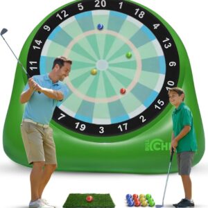 Swooc Games® – Bull Chipper™ | Giant Golf Darts with 10+ Golf Games | Backyard Game with Air Pump | Yard Game for Adults | Giant Outdoor Fun for Adults and Family | Outside Activity – Golf Chipper