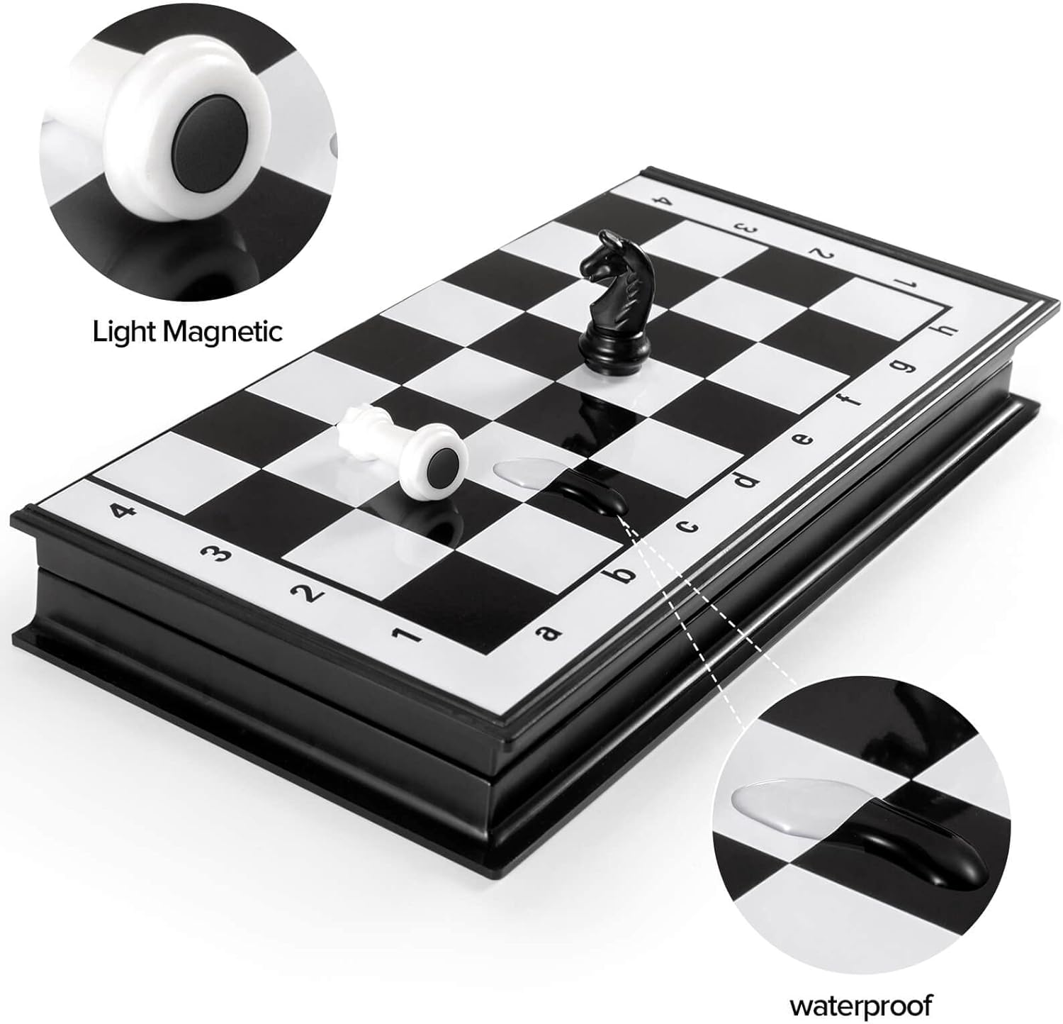 Chess Sets Travel Board Games: Magnetic Folding Chess Board with Instructions Teen Gifts Family Games Educational Toys for Kids and Adults 9.5 Inch - Image 3