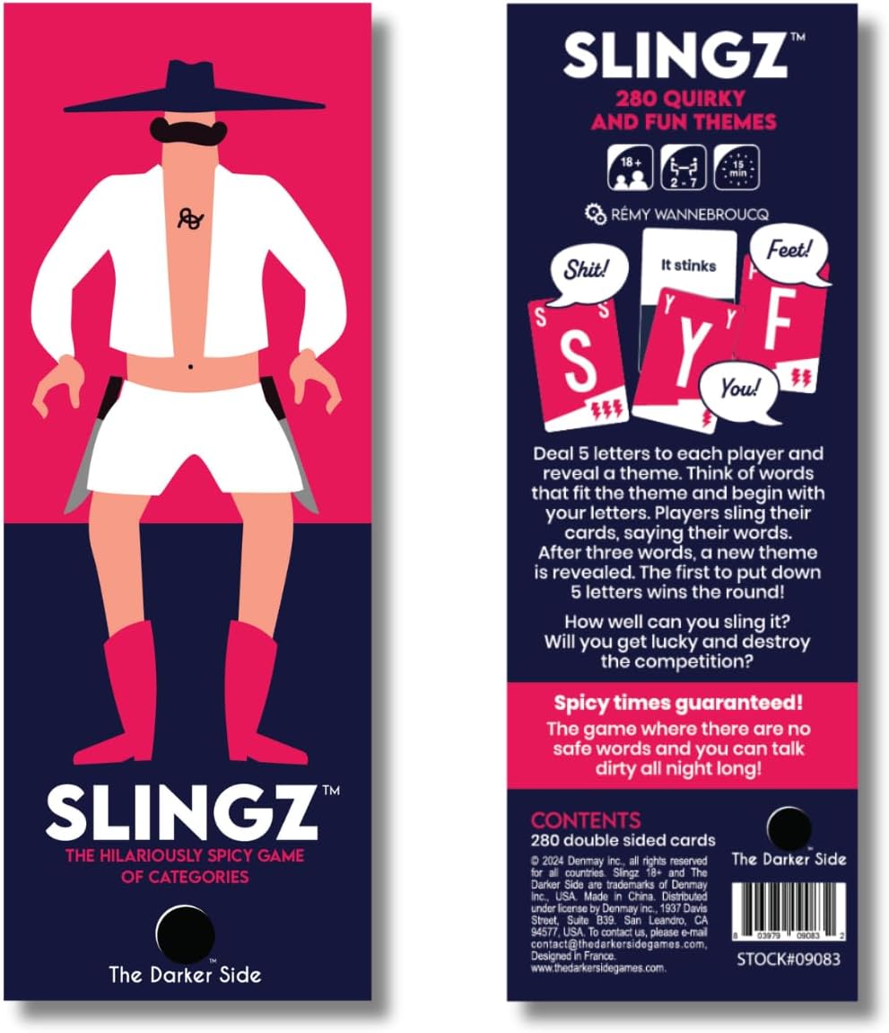 Slingz - The Quick and Hilariously Spicy Categories Card Game | 2-7 Players | for Adults, College Students, Game Nights, Parties and More | by The Darker Side Games - Image 4
