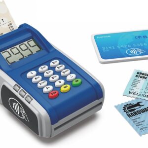 Payment Terminal Toys, Point of Sale Terminal with Light and Sound, Cash Register Toy with Credit Cards and Recipts, Pretend Play for Kids Age 3 and Up, Gifts for Boys and Girls
