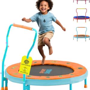 SPORTSOUL Mini Trampoline for Kids 3-6 with Super Safe Foam Handle Bar, 3ft Toddler Trampoline Indoor with No-Gap Cover for Indoor and Outdoor