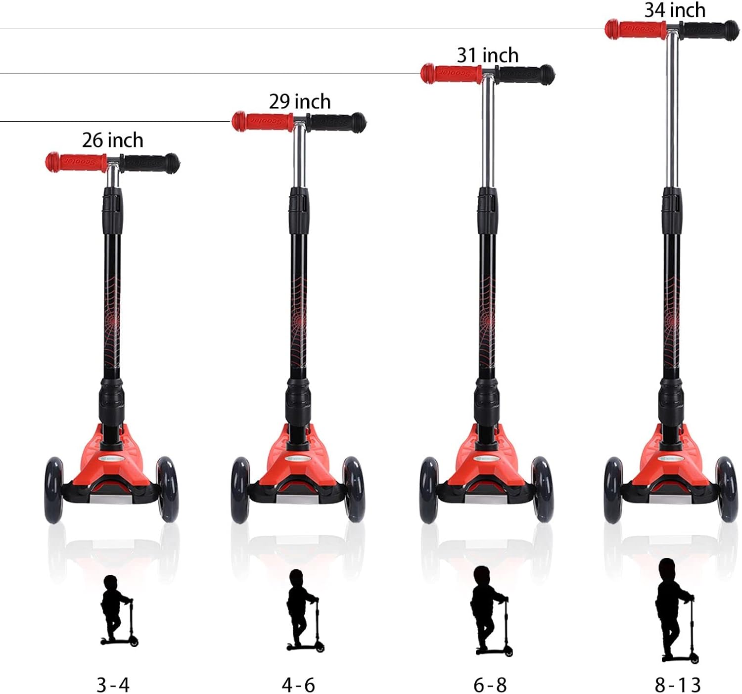 3 Wheel Scooter for Kids Ages 6-12,Kids Scooter with Light Up Wheels, Sturdy Deck Design, and 4 Height Adjustable Suitable for Kid Ages 3-12 - Image 5