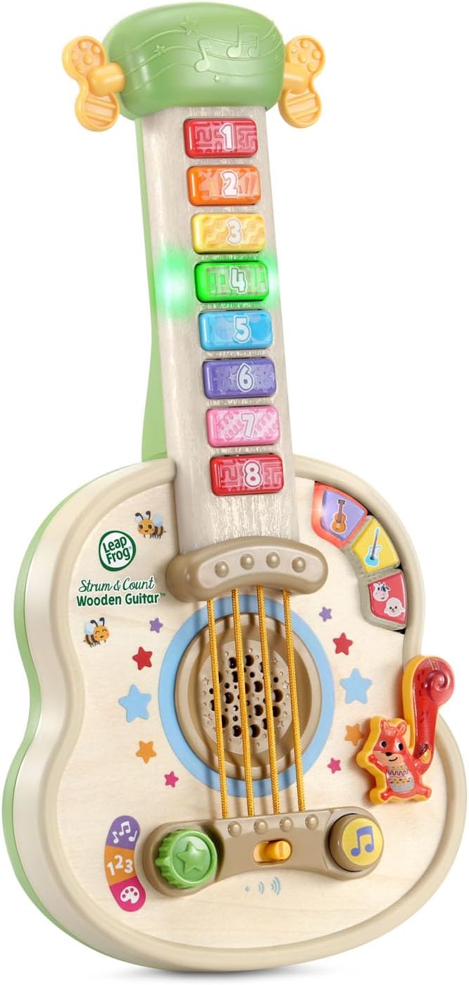 LeapFrog Strum and Count Wooden Guitar, Musical Toddler Toy - Image 2
