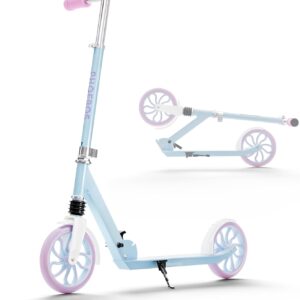 PHOEROS Kick Scooter for Kids Ages 6-12,Teens & Adults, Youth. Lightweight Aluminum Kick Scooter for Teens Adults Boys Girls with 8 inch Big Wheels, Foldable, 3 Height Adjustable, Shock Absorption.