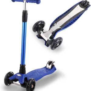 3 Wheel Scooter for Kids Ages 6-12,Kids Scooter with Light Up Wheels, Sturdy Deck Design, and 4 Height Adjustable Suitable for Kid Ages 3-12