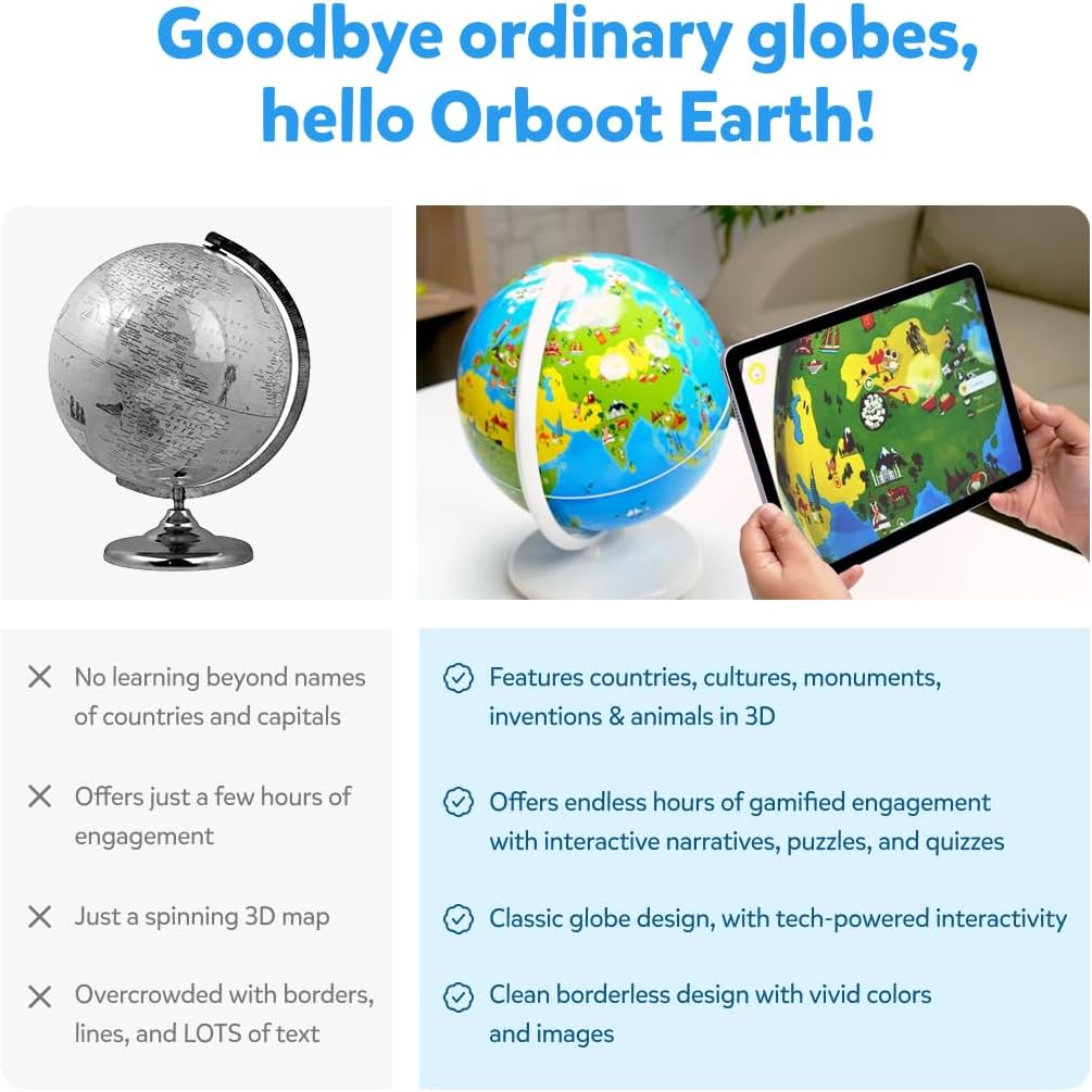 PlayShifu Globe for Kids– Orboot Earth: Interactive Kids Globe with 1000+ Facts on Animals, Places & Monuments | Tech-Powered Learning Toy & STEM Gift for Kids Ages 4–10 - Image 4