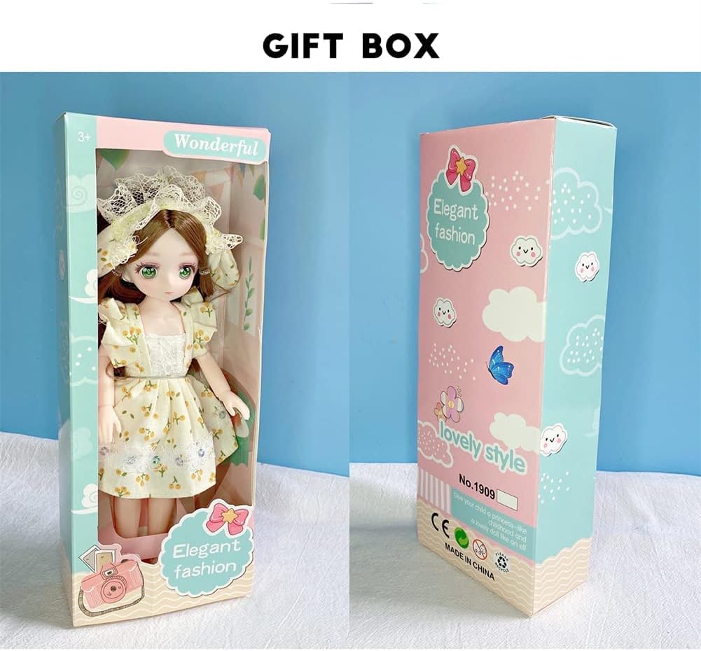 Anime BJD Doll 1/7 SD Dolls 9 Inch 18 Ball Jointed Doll DIY Toys with Clothes Outfit Shoes Non-Adjustable Hair Makeup,Best Gift for Girls Kids Children -Rita - Image 2