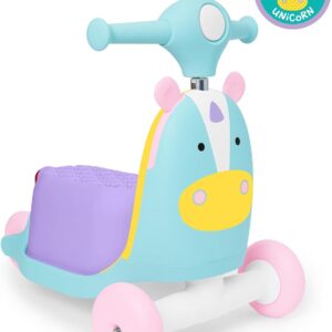 Skip Hop Kids 3-in-1 Baby Activity Push Walker & Ride On Scooter Toy, Unicorn | 3-in-1, Baby Activity, to