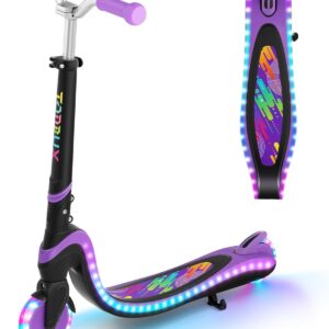 Tonbux Scooter for Kids with Light-Up Wheels & Deck, Adjustable Heights 2 Wheel Kids Scooters for Kids 5-7, Toddler Scooters with 4 Lighting Modes Deck