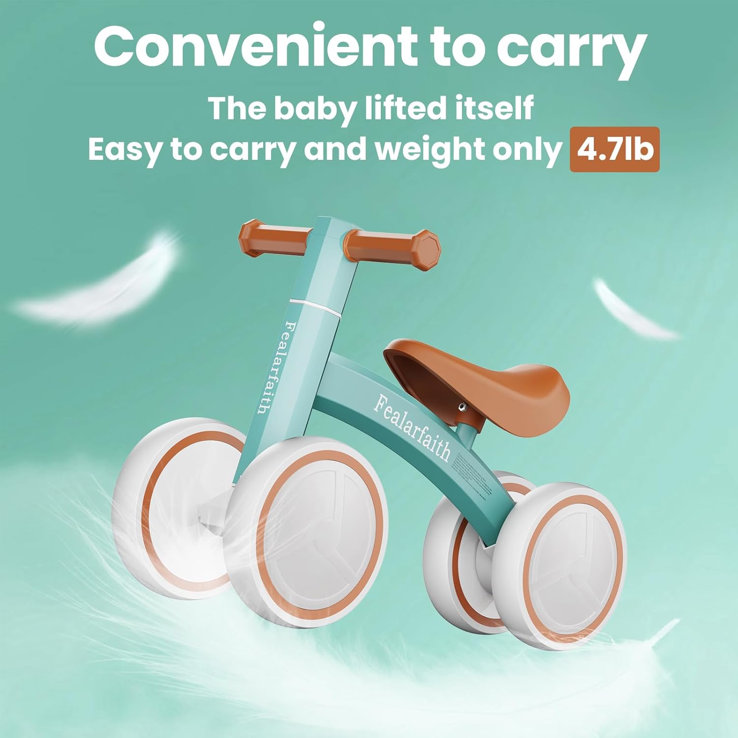 Baby Balance Bike for 1 Year Old Boys Girls, Toddler First Bike with 4 Colorful Lighting Wheels | 10-36 Month Toddler Balance Bike | First Birthday Gifts (Robbin's Egg Blue) - Image 3