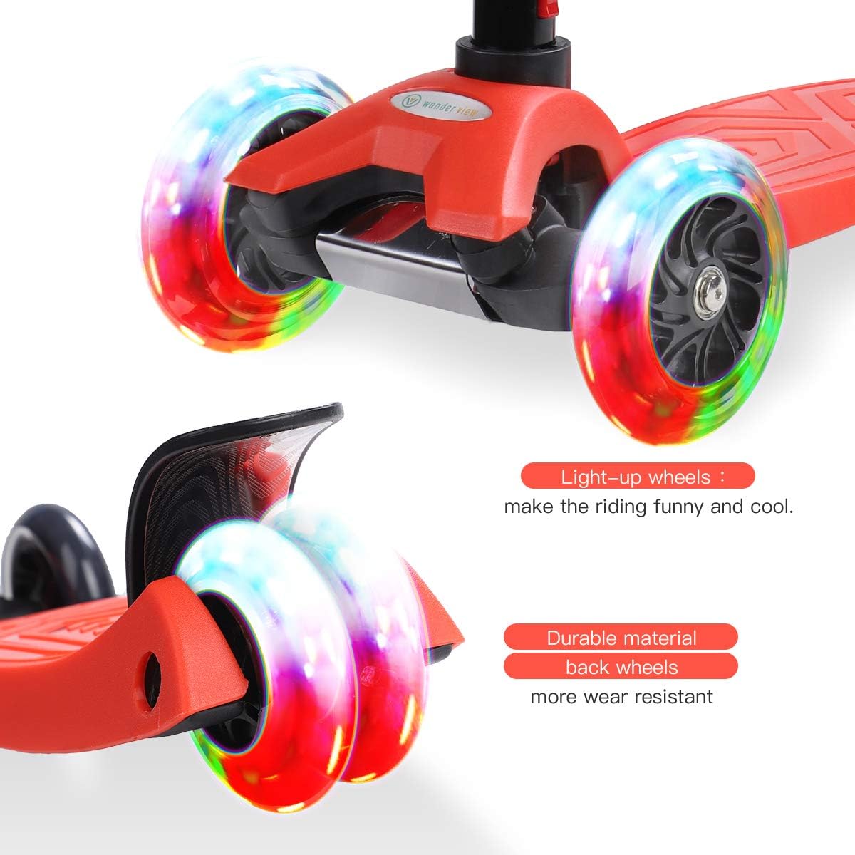 3 Wheel Scooter for Kids Ages 6-12,Kids Scooter with Light Up Wheels, Sturdy Deck Design, and 4 Height Adjustable Suitable for Kid Ages 3-12 - Image 2