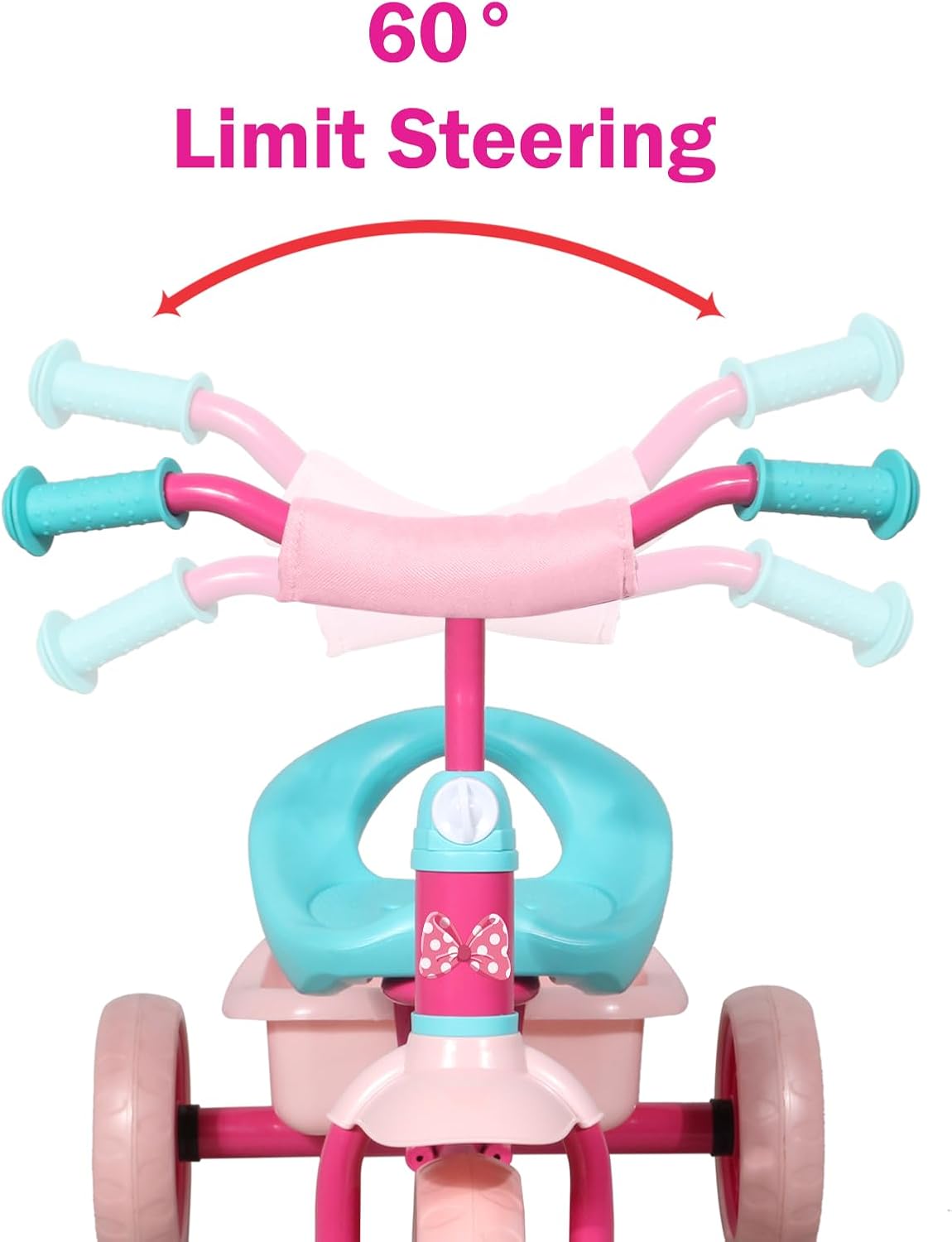 CHEERWAY Tricycle for 3-5 Year Olds, Toddler Trike, Outdoor and Indoor Riding Toy, Low-Height Seat Design, EVA Wheels, Kids Trike with Safety Cloth Sleeve, Gift for Boys and Girls (Pink) - Image 4