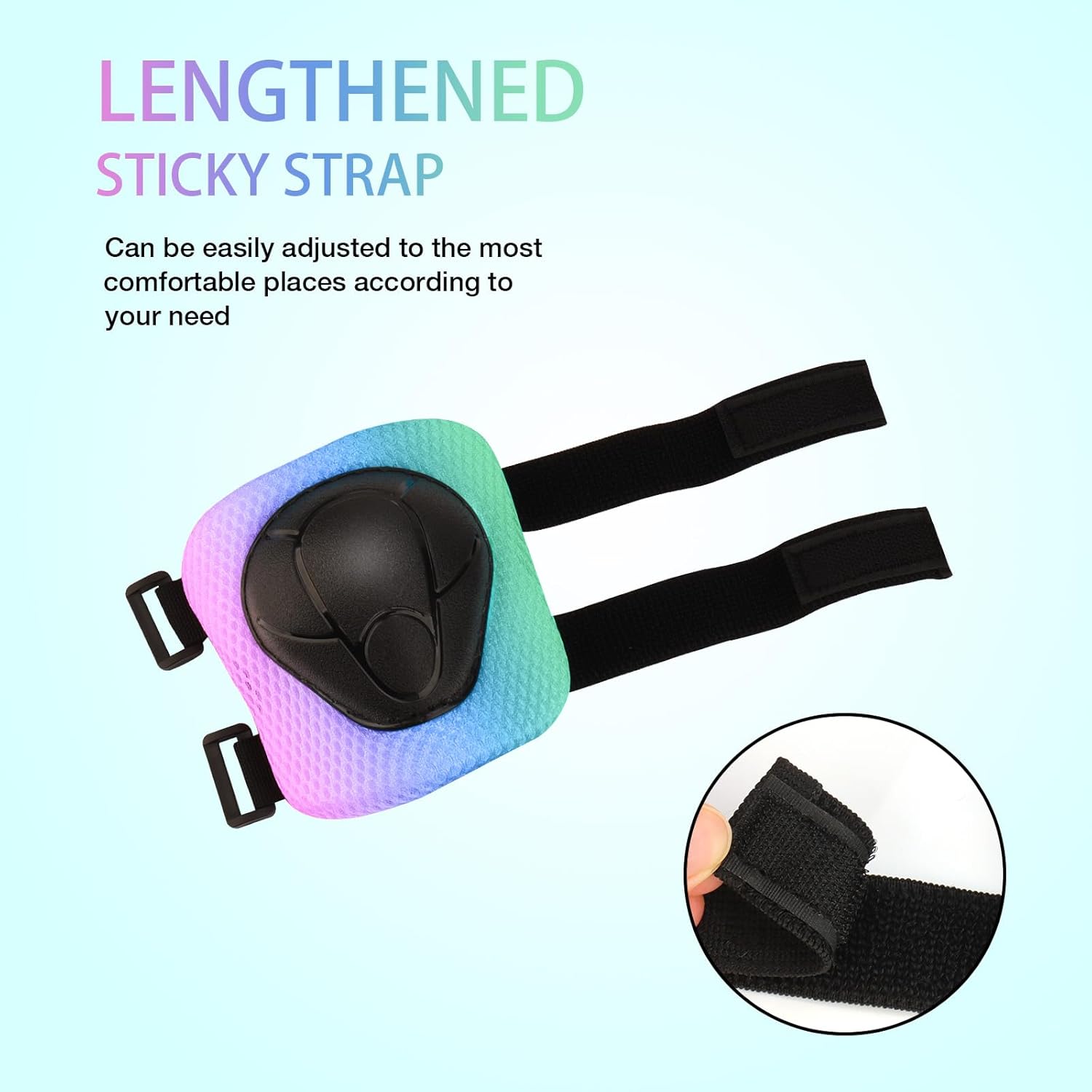 Color Gradient Adjustable Bike Helmet with Knee and Elbow Pads - Kids Toddler Boys and Girls Skateboard Helmet for Ages 3-14 | Ideal for Riding, Scooters, Inline Skating, Longboarding, Roller Skating - Image 6