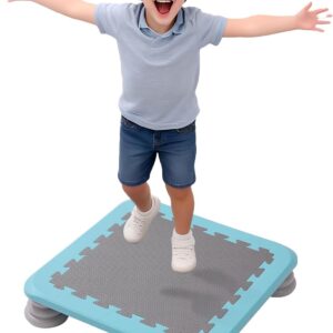 Mini Trampoline for Kids, Indoor Rebounder Non-Slip Base, Sensory Trampoline for Autism Kids, Bounce Board for Sensory Integration Training, Outdoor Recreation, Max Load 220 lbs
