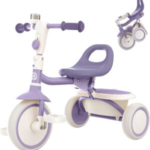 besrey Kids Tricycles Age 18 Month to 5 Years, Toddler Tricycle Kids Trikes Tricycle, Gift Toddler Tricycles for 2-5 Year Olds, Gift & Toys for Boy & Girl, Trikes for Toddlers, Dark Purple