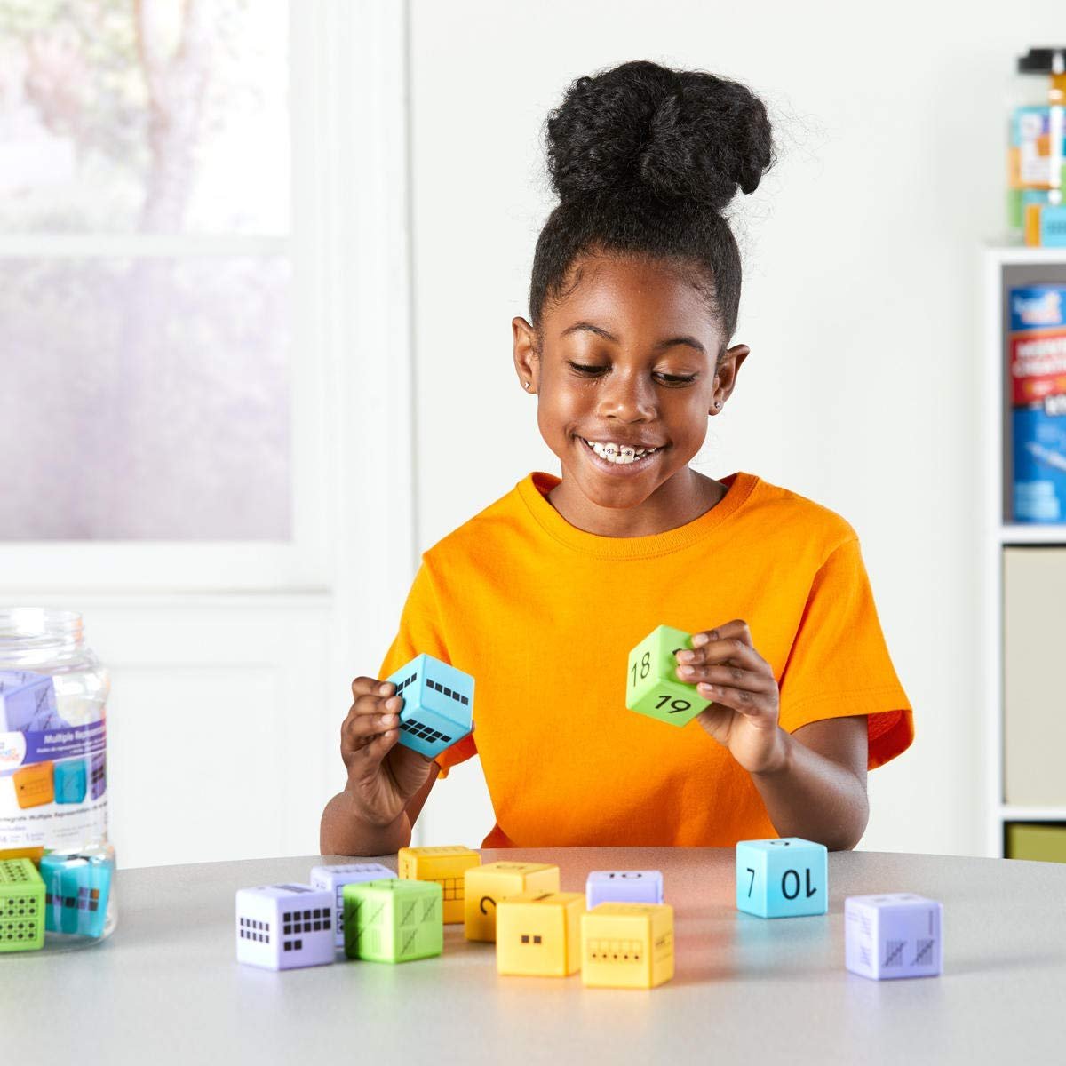hand2mind Math Activity Dice Set, Foam Math Dice for Kids Ages 5-8, 6 Sided Die Represents A Number, Ten Frame, Tally Marks, Or Base Ten, Early Math Homeschool Supplies (Set of 16) - Image 5