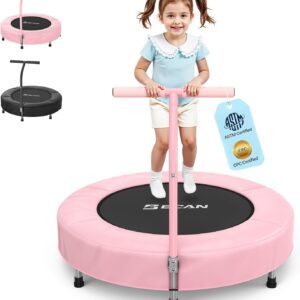 BCAN SP1 36” Toddler Trampoline, ASTM Certified – Kids Trampoline for Ages 1-6, Foam Handle & Safe Thickened Cover, Mini Trampolines for Kids Indoor, Easy to Assemble| FED Fitness