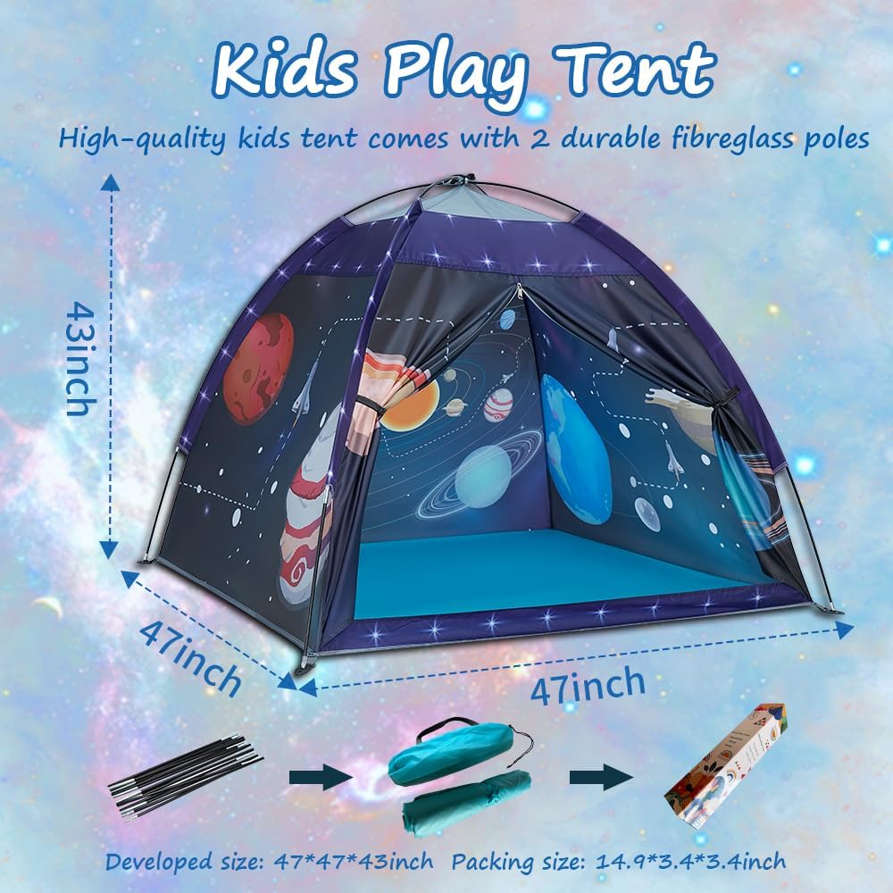 Mnagant Space World Play Tent-Kids Galaxy Dome Playhouse for Boys and Girls Imaginative Play Popup Tent for Kids Indoor/Outdoor Fun,Perfect Kid’s Gift- 47" x 47" x 43" - Image 6