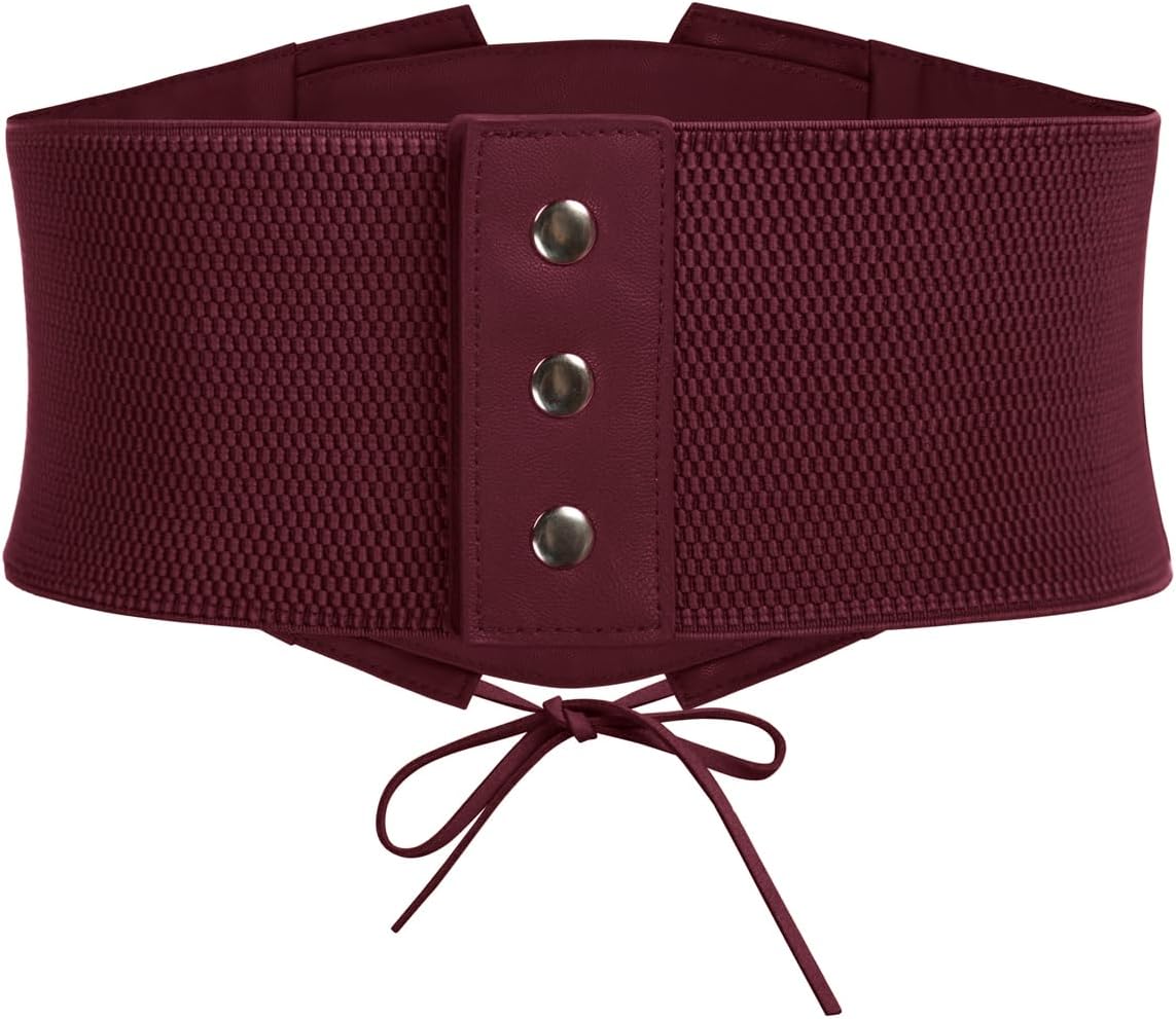 GRACE KARIN Women's Elastic Wide Waist Belt Renaissance Pirate Corset Cinch Belt Cosplay Costume with Press Button - Image 5