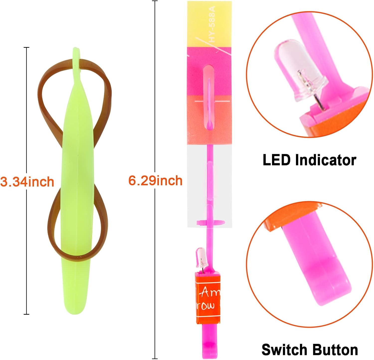lpvoqpth 25 Sets LED Flying Set, 25 Slingshot+25 Glow Helicopter-50 Pcs, Flying Toy Outdoor Toys Glow in The Dark Party Supplies Party Favors for Kids 8-12,4-8 - Image 3