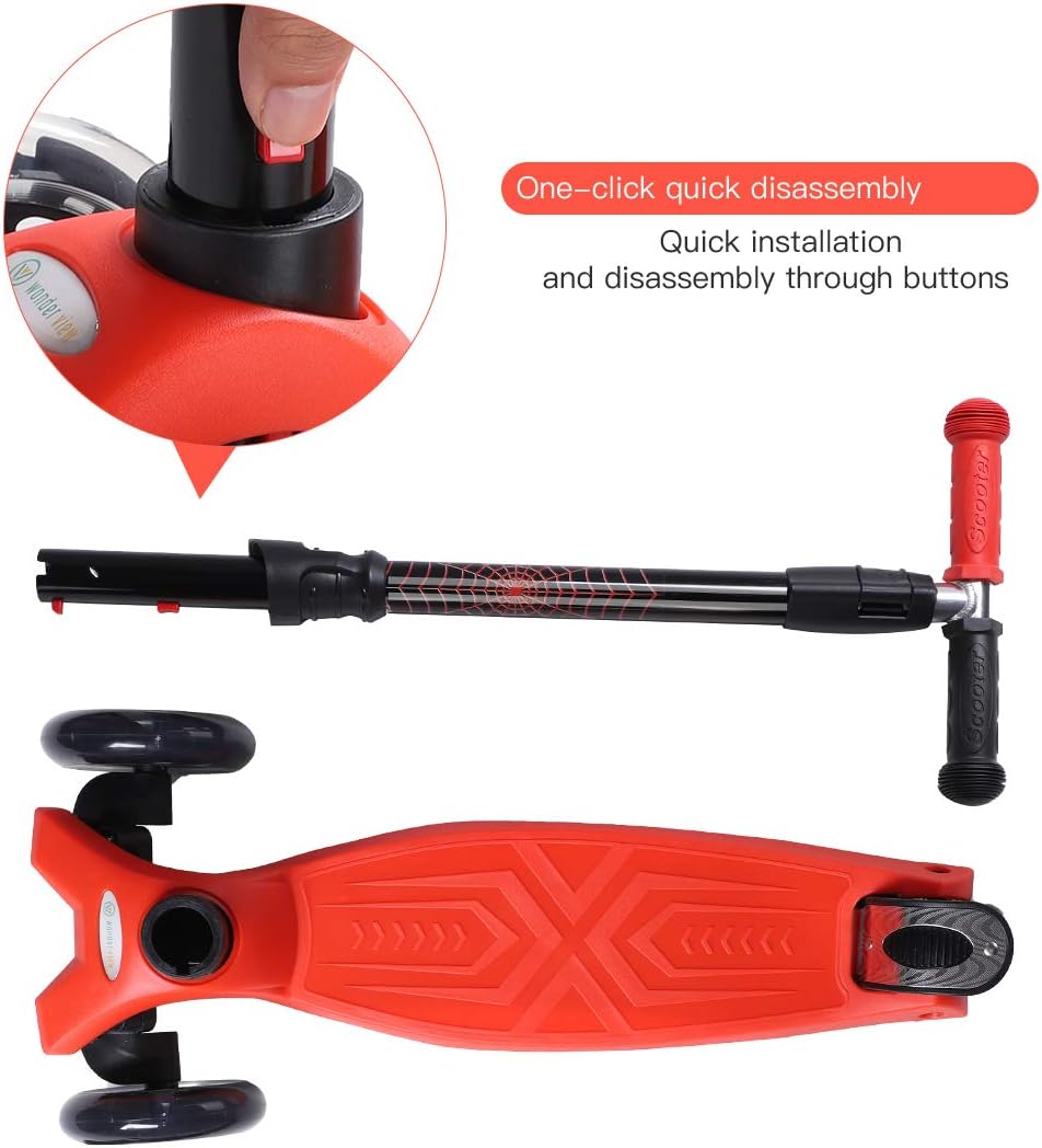 3 Wheel Scooter for Kids Ages 6-12,Kids Scooter with Light Up Wheels, Sturdy Deck Design, and 4 Height Adjustable Suitable for Kid Ages 3-12 - Image 6