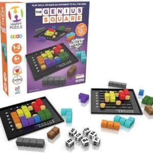The Genius Square from The Happy Puzzle Company – Game of The Year Award Winner, 60000+ Solutions STEM Puzzle Game. Roll Dice, Race Your Opponent to Fill Grid with Different Shapes!