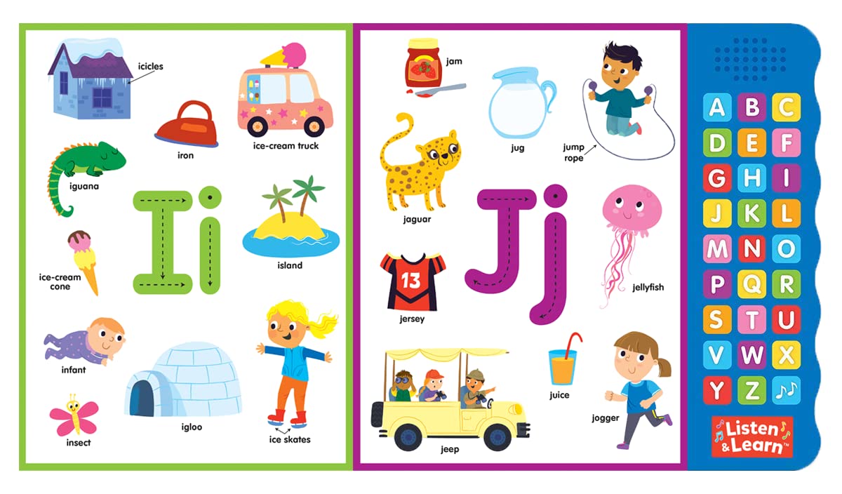 Let’s Learn ABCs – Interactive Toddler Sound Book with 27 Buttons | Tracing, Alphabet Song, Children's Board Book | Learn Letters & First Words | Fun Learning Activities for Boys & Girls - Image 6