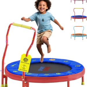 SPORTSOUL Mini Trampoline for Kids 3-6 with Super Safe Foam Handle Bar, 3ft Toddler Trampoline Indoor with No-Gap Cover for Indoor and Outdoor