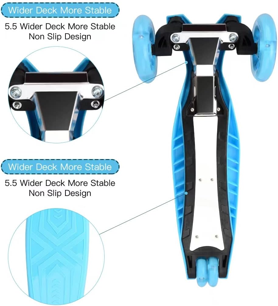 3 Wheel Scooter for Kids Ages 6-12,Kids Scooter with Light Up Wheels, Sturdy Deck Design, and 4 Height Adjustable Suitable for Kid Ages 3-12 - Image 3
